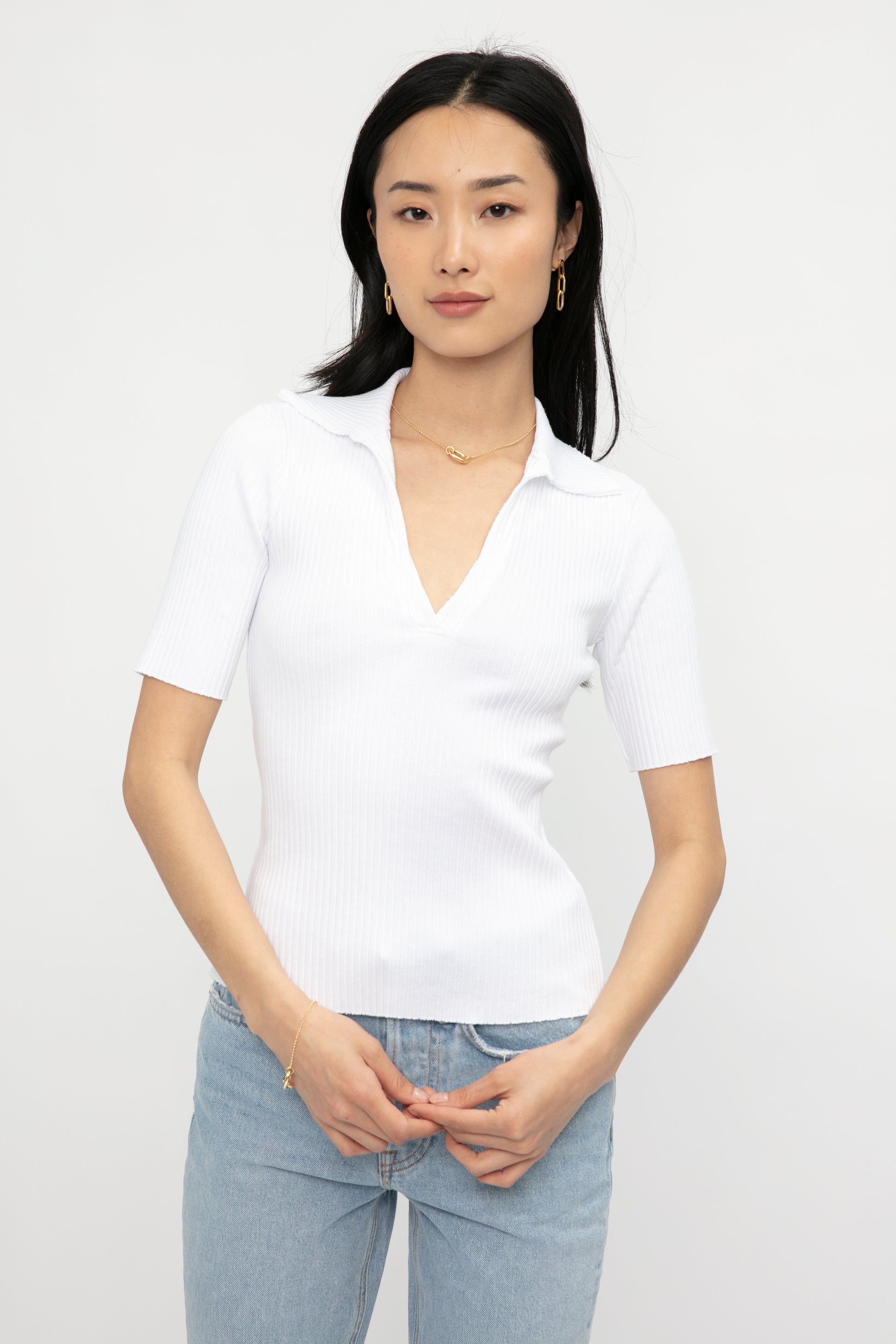 COTTON CITIZEN Ibiza Short Sleeve Polo in White
