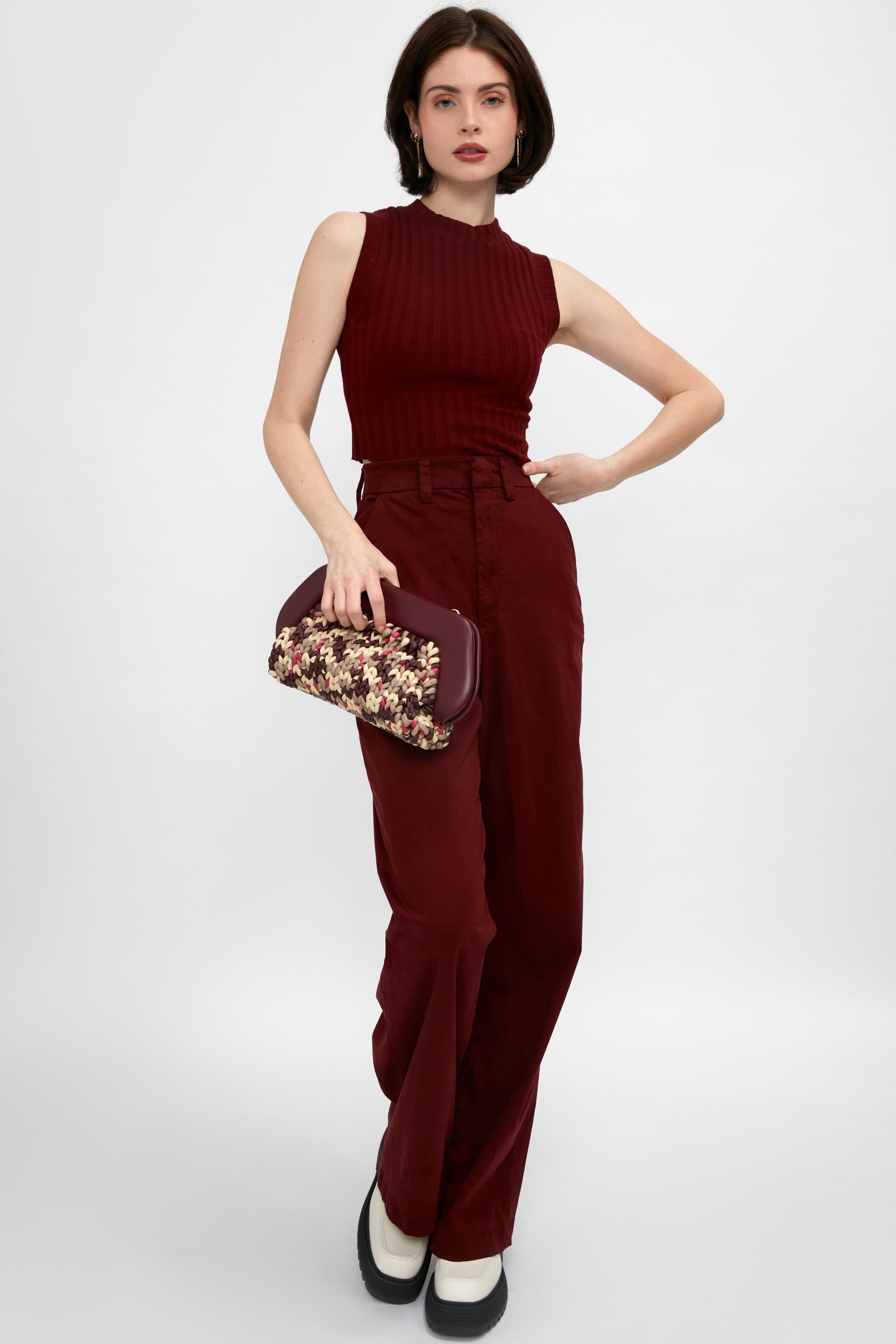 COTTON CITIZEN London Relaxed Pant in Wine
