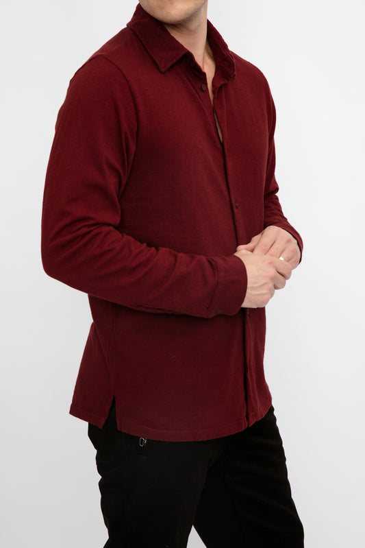 COTTON CITIZEN Presley Button Down Shirt in Brick