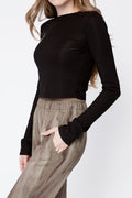 COTTON CITIZEN Verona Crop Shirt in Jet Black