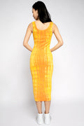 COTTON CITIZEN Verona Midi Dress in Orange Ripple