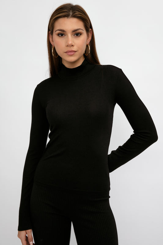 COTTON CITIZEN Verona Turtleneck in Jet Black