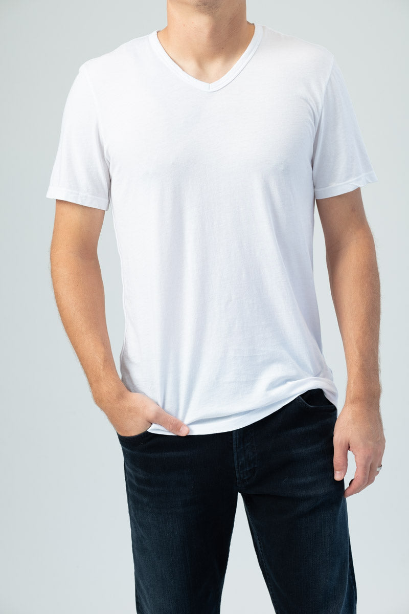 COTTON CITIZEN Classic V-Neck Tee in White