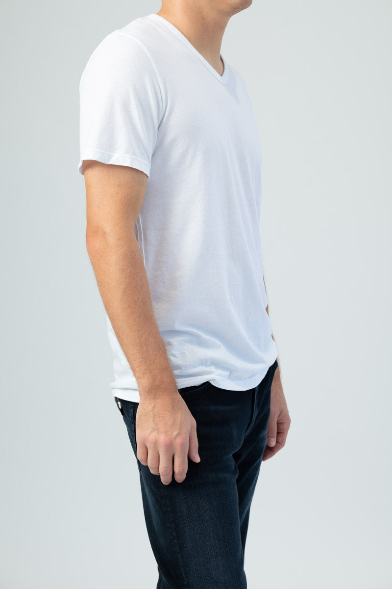 COTTON CITIZEN Classic V-Neck Tee in White