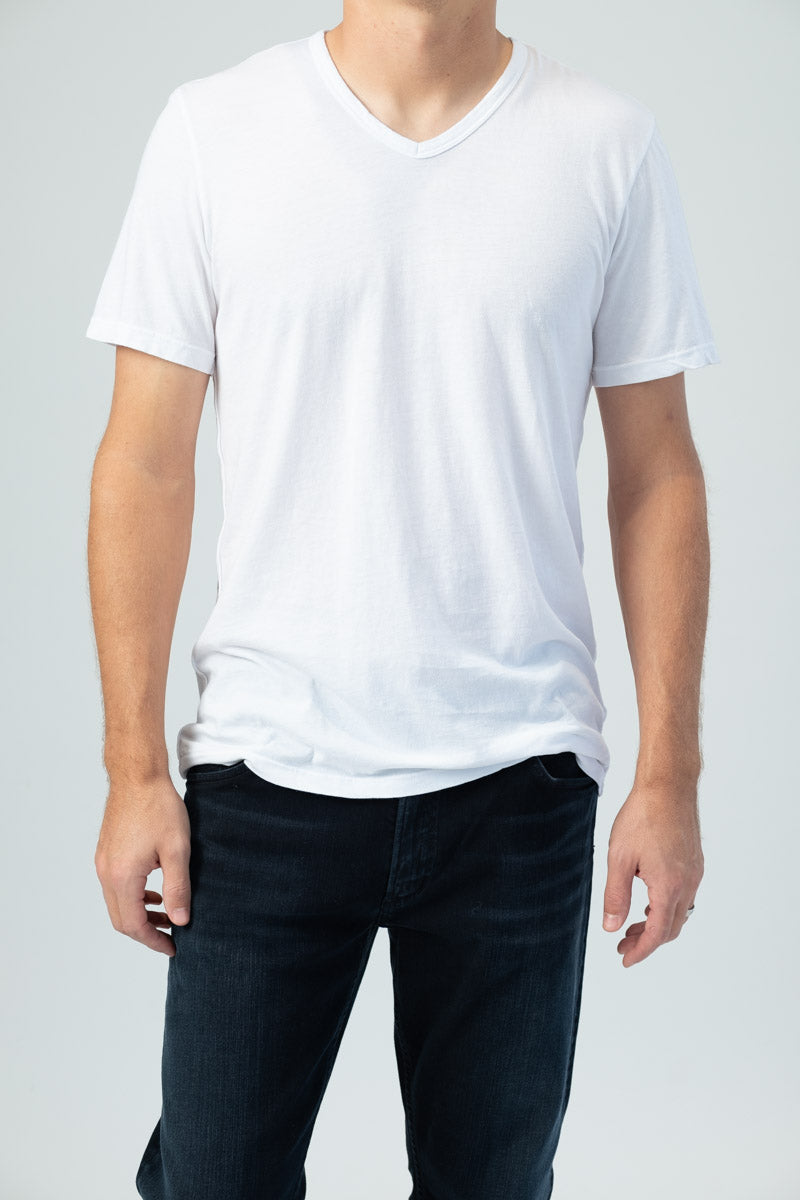 COTTON CITIZEN Classic V-Neck Tee in White