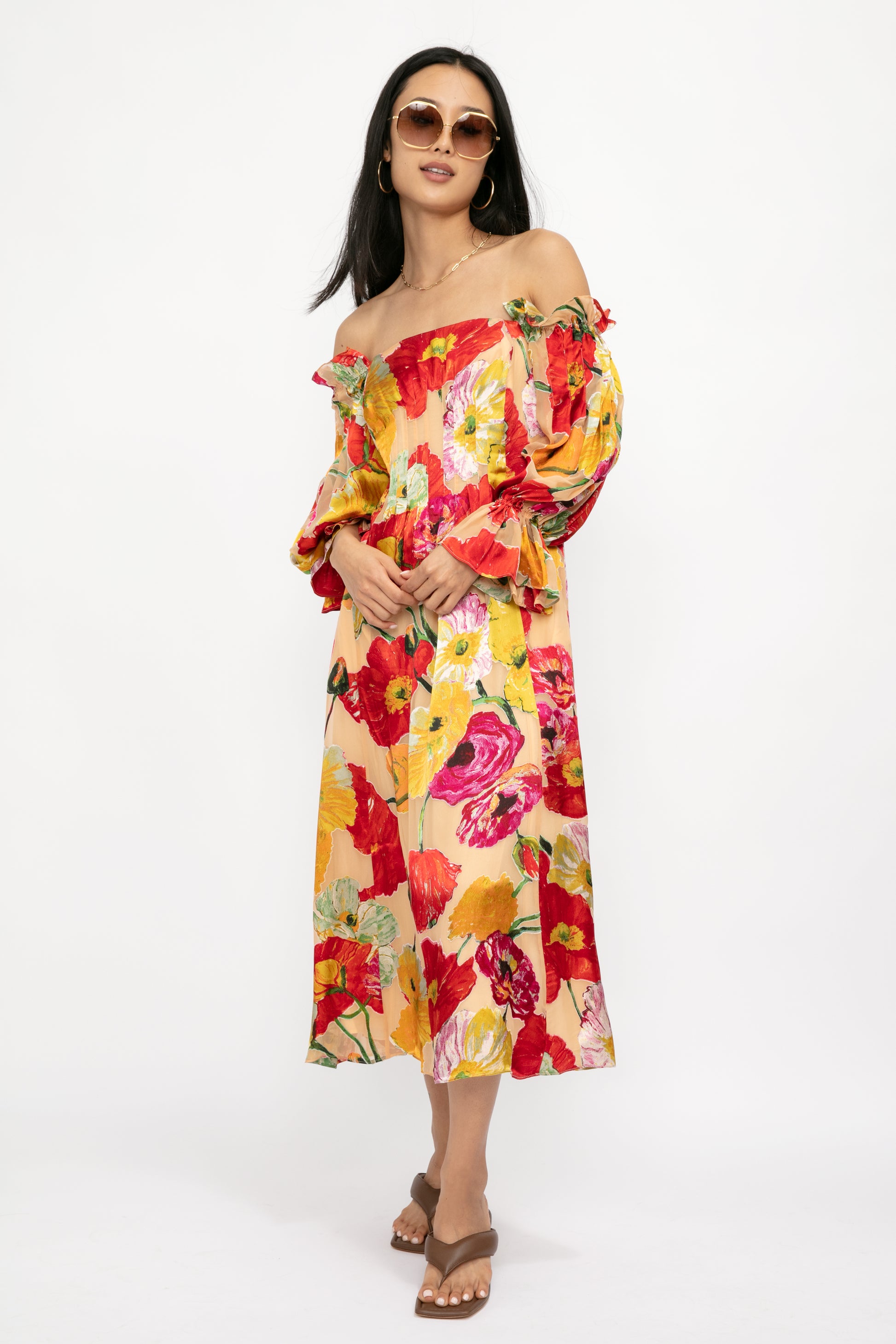 CULT GAIA Ida Dress in Painted Floral