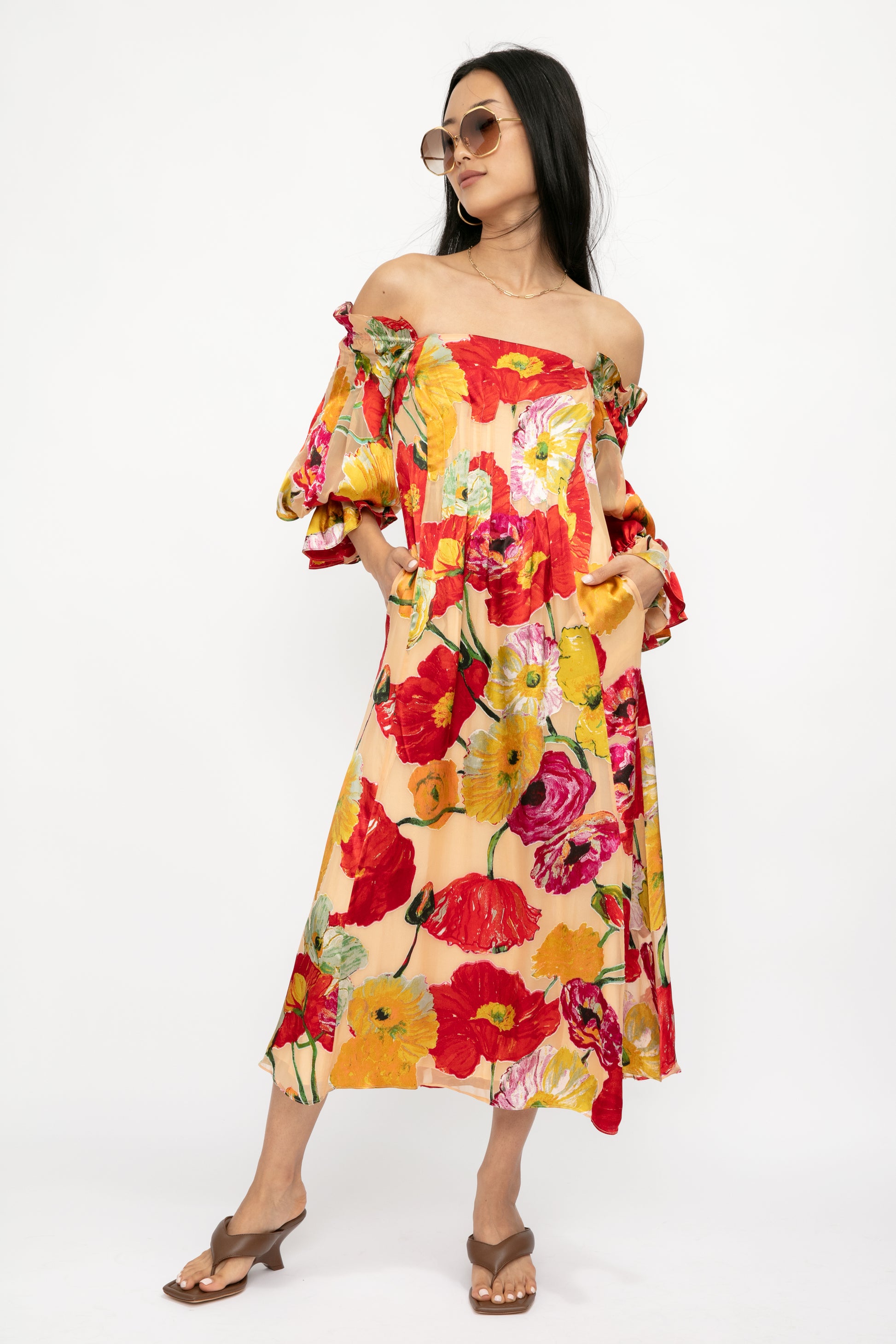 CULT GAIA Ida Dress in Painted Floral