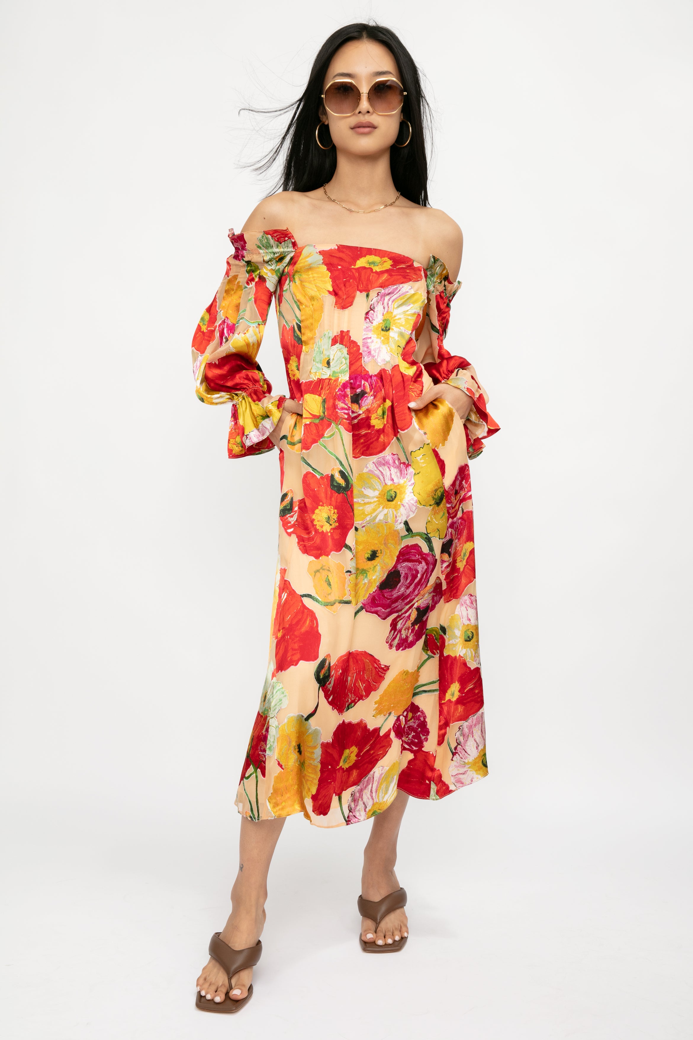 Ida Dress in Painted Floral
