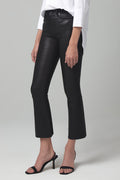 CITIZENS OF HUMANITY Demy Cropped Leather Pant in Black