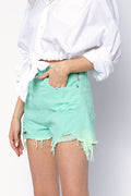 DENIMIST Nic Mid Rise Cut Off Shorts in Mint