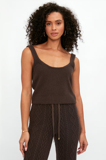 ELEONORA GOTTARDI Knit Crop Top in Chocolate