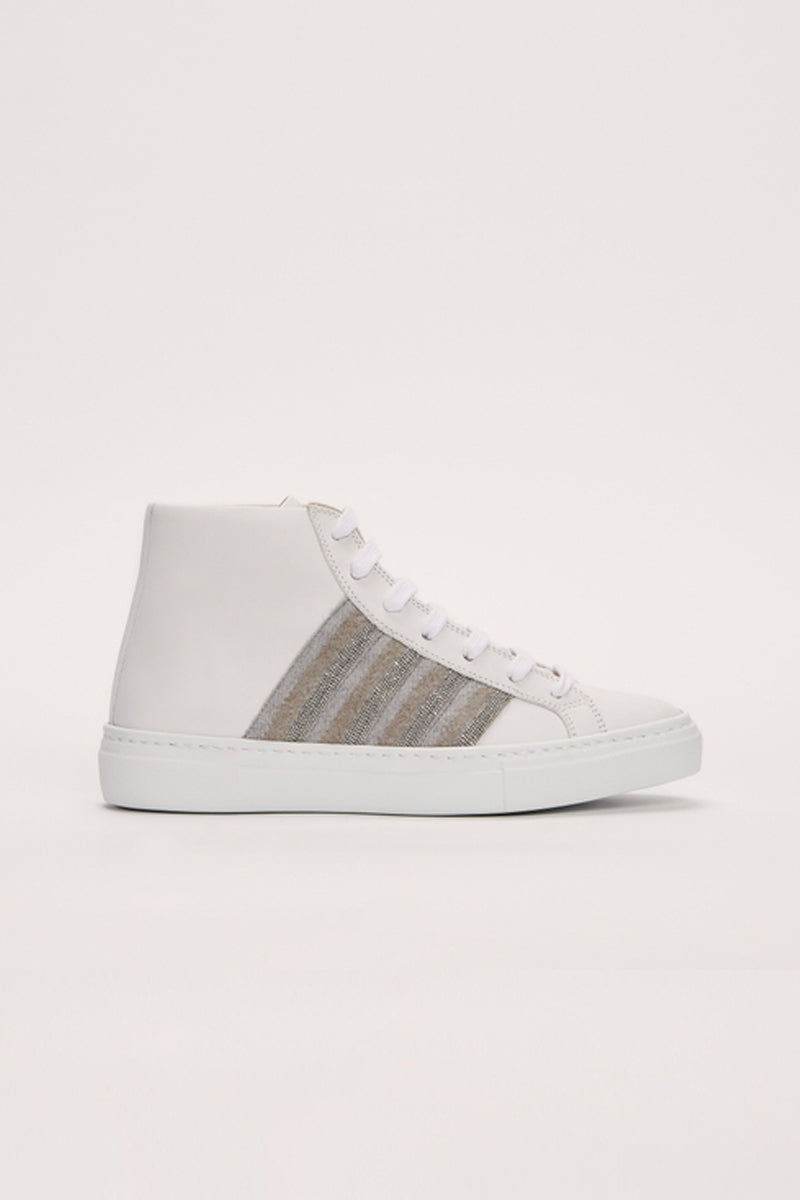 FABIANA FILIPPI Leather High Top Sneakers in White