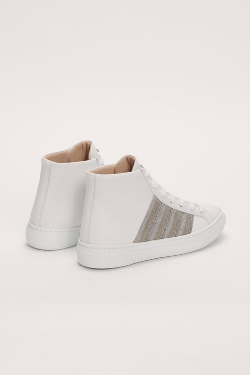 FABIANA FILIPPI Leather High Top Sneakers in White