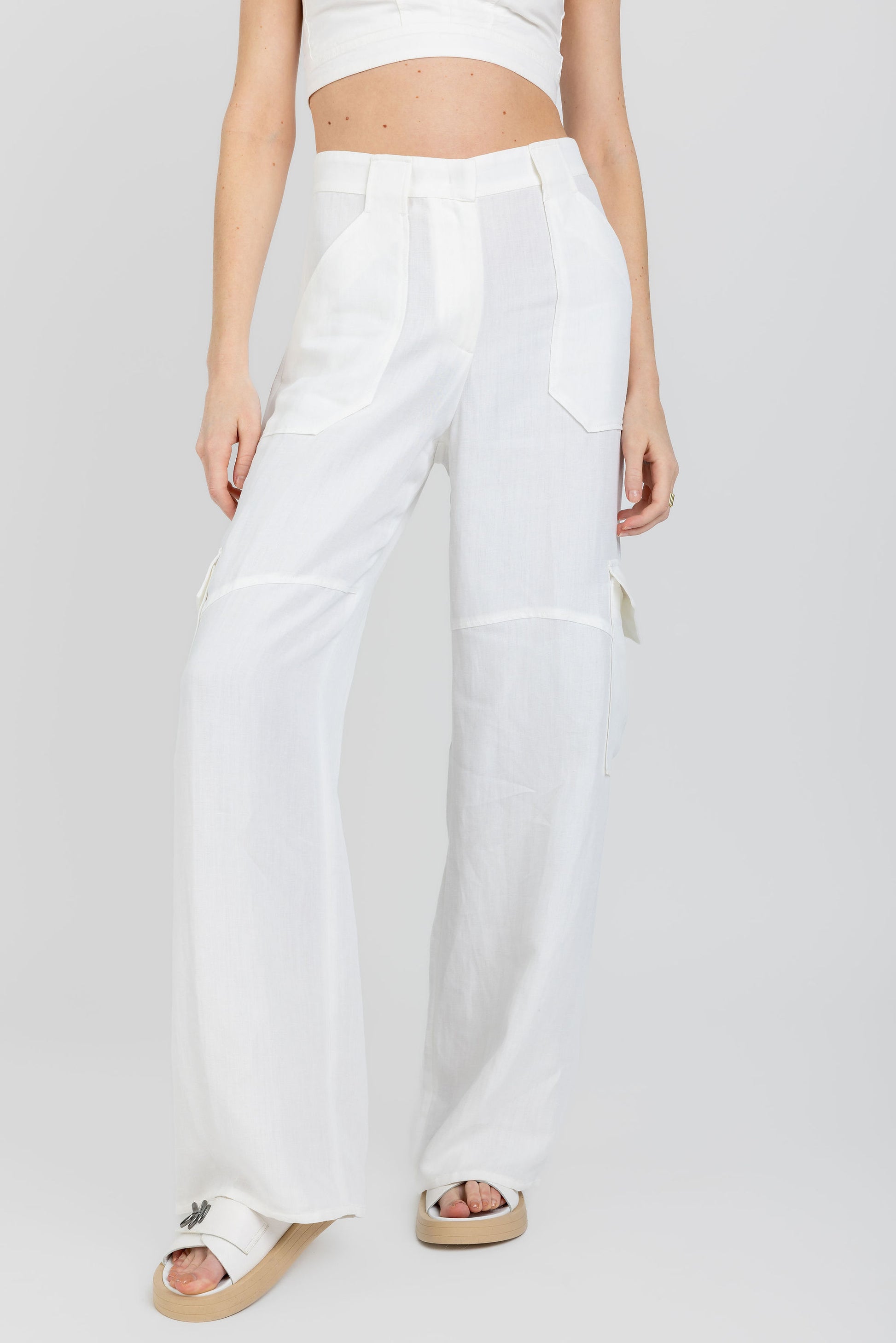 FABIANA FILIPPI Cool Wool Cargo Trouser Pant in Raffia