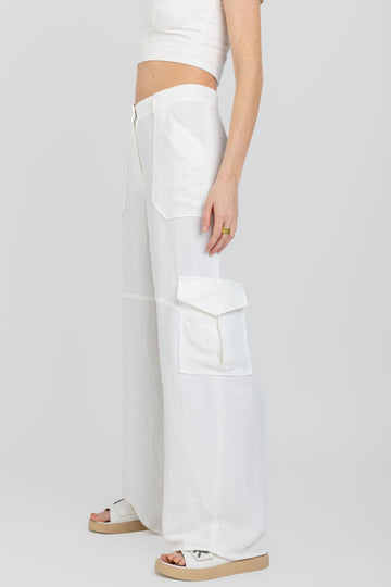 FABIANA FILIPPI Cool Wool Cargo Trouser Pant in Raffia