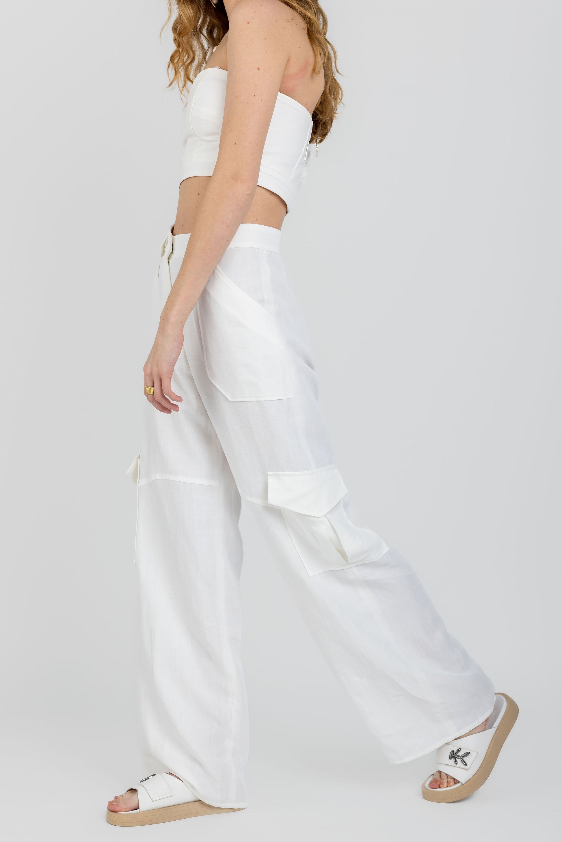 FABIANA FILIPPI Cool Wool Cargo Trouser Pant in Raffia