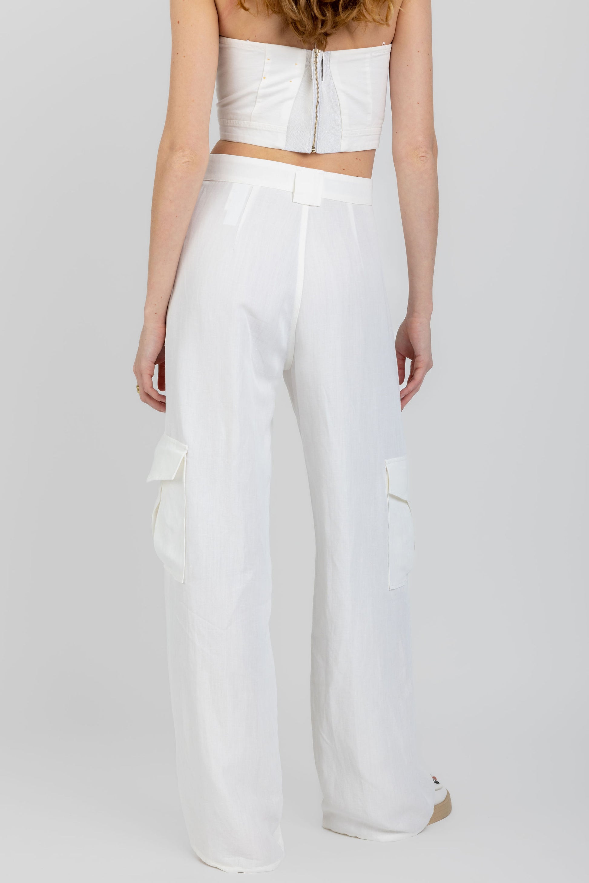 FABIANA FILIPPI Cool Wool Cargo Trouser Pant in Raffia