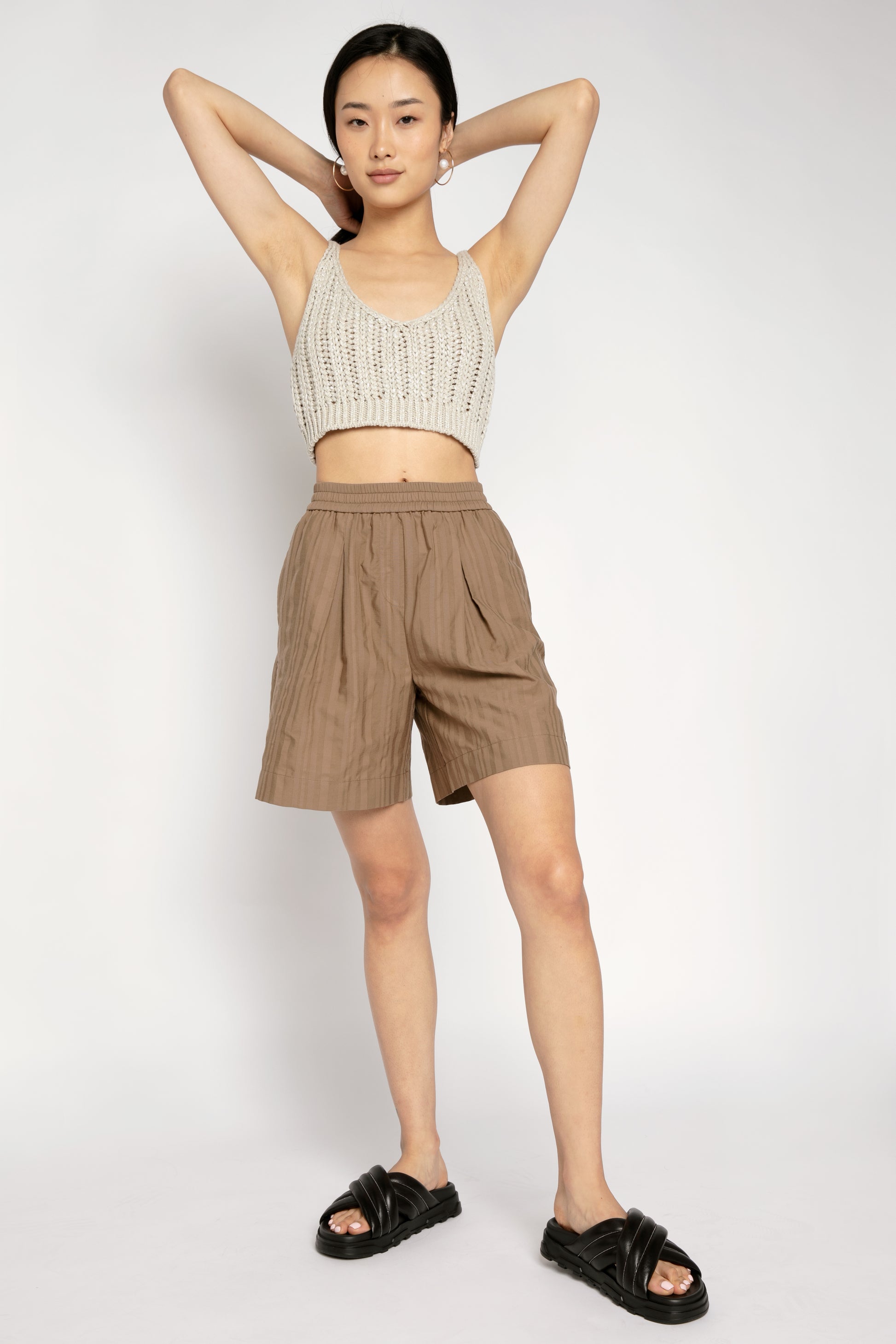 FABIANA FILIPPI Cotton Bermuda Short in Acorn