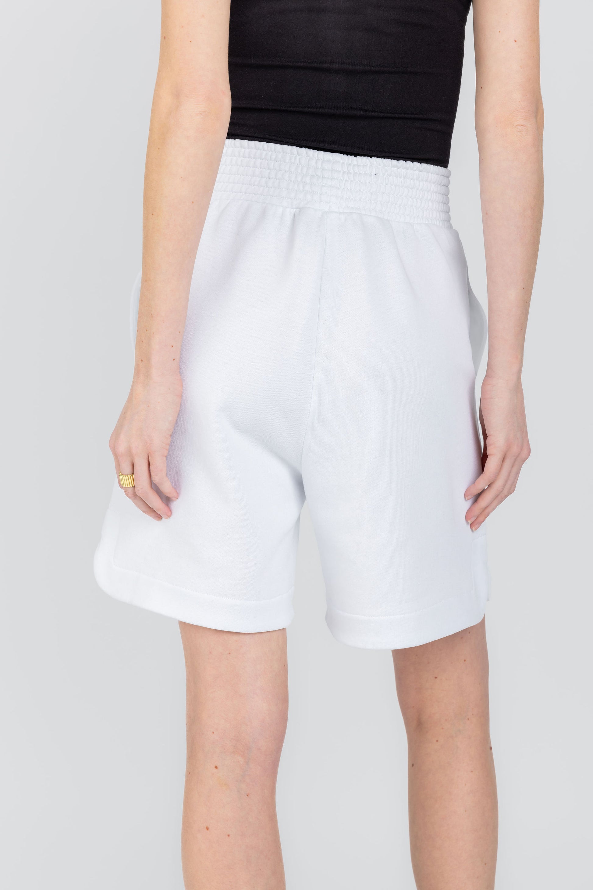 FABIANA FILIPPI Cotton Bermuda Sweat Short in White