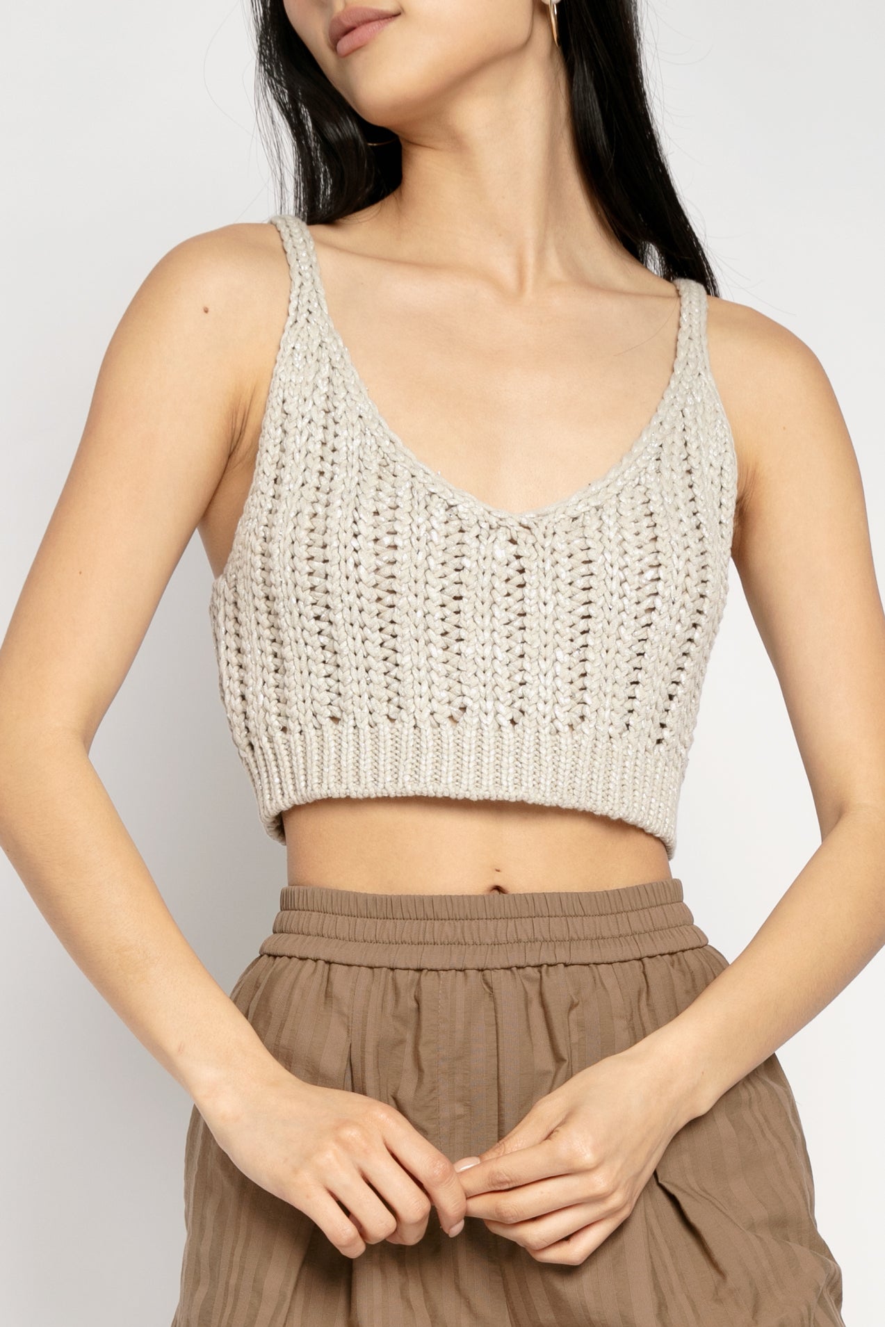 FABIANA FILIPPI Cropped Cotton Tank Top in Bamboo