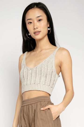 FABIANA FILIPPI Cropped Cotton Tank Top in Bamboo