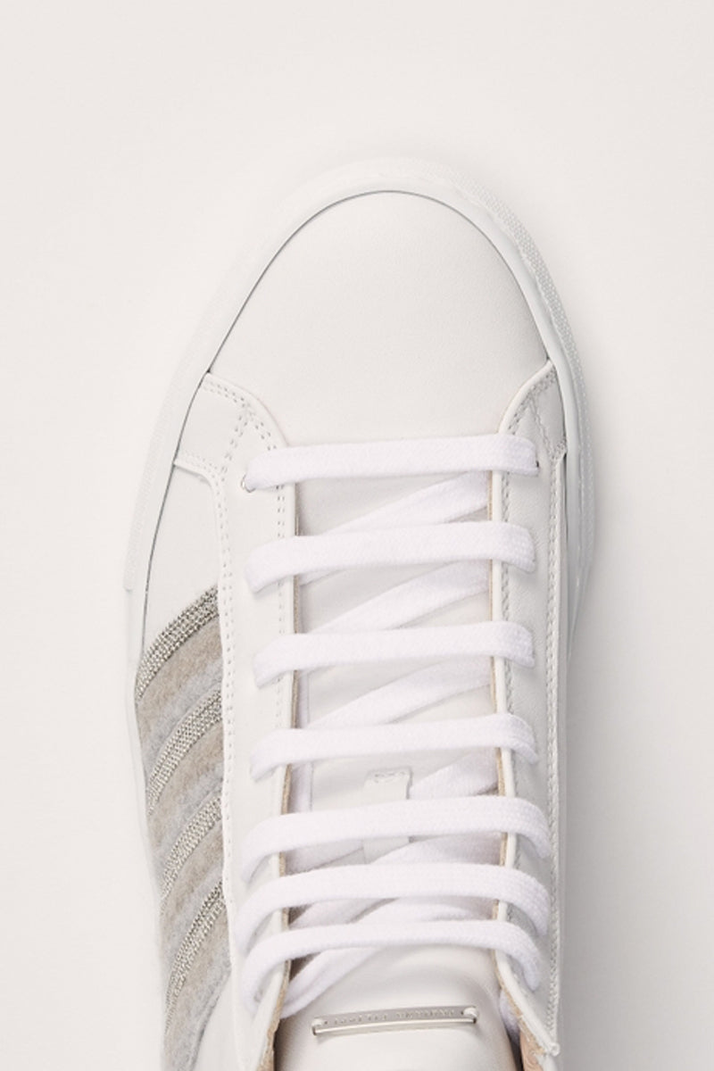 FABIANA FILIPPI Leather High Top Sneakers in White