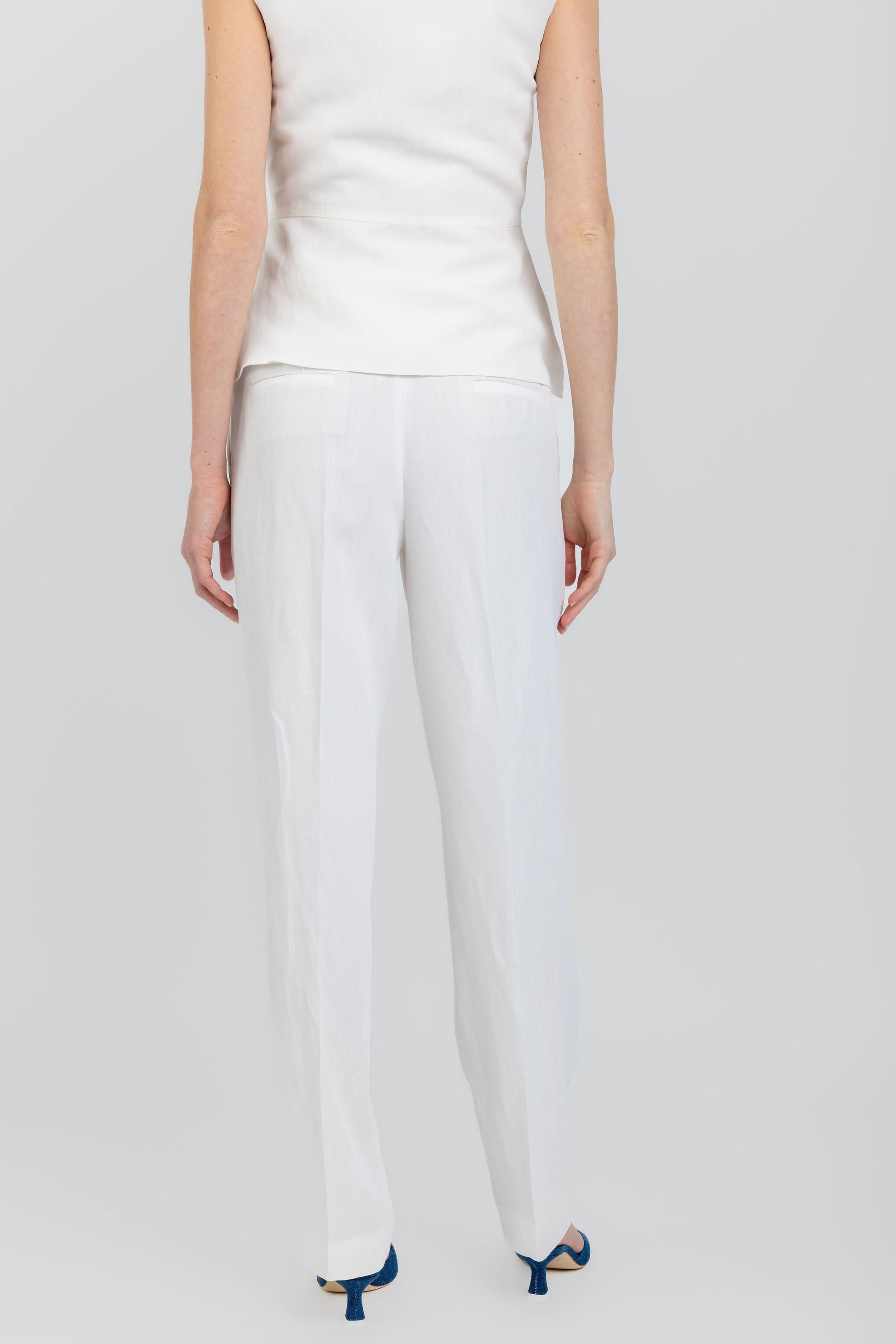 FABIANA FILIPPI Linen Viscose Trouser Pant in Raffia