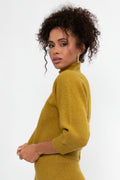 FABIANA FILIPPI Platinum and Mohair High Neck Sweater in Curry