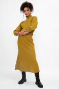 FABIANA FILIPPI Ribbed Wool Skirt in Curry