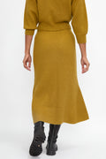 FABIANA FILIPPI Ribbed Wool Skirt in Curry