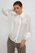 FABIANA FILIPPI Silk Gauze Shirt in Raffia