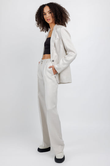 FORTE FORTE Diagonal Wide Leg Pant in Perla