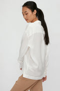 FORTE FORTE Habotai Silk Shirt in Bianco