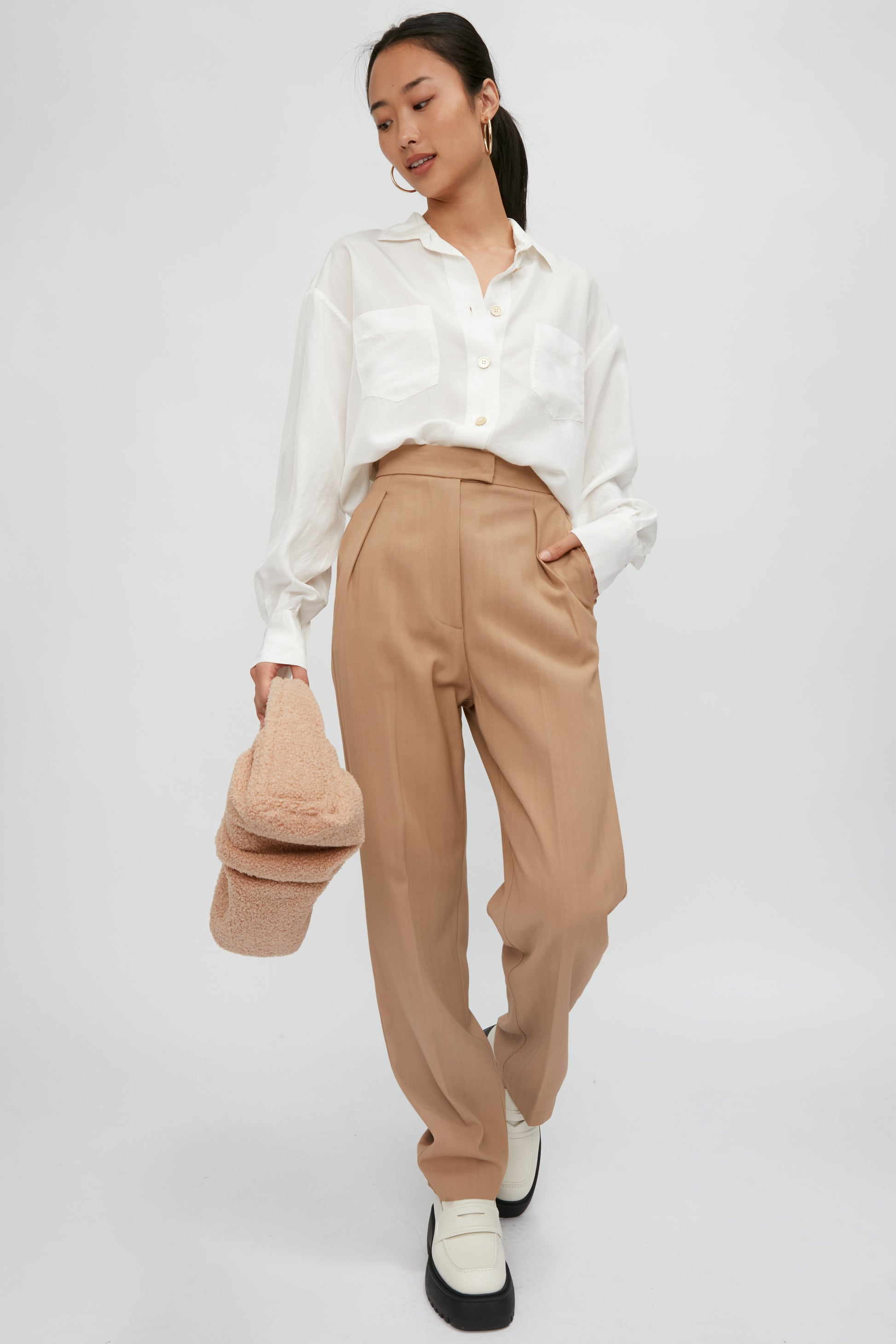 FORTE FORTE Habotai Silk Shirt in Bianco