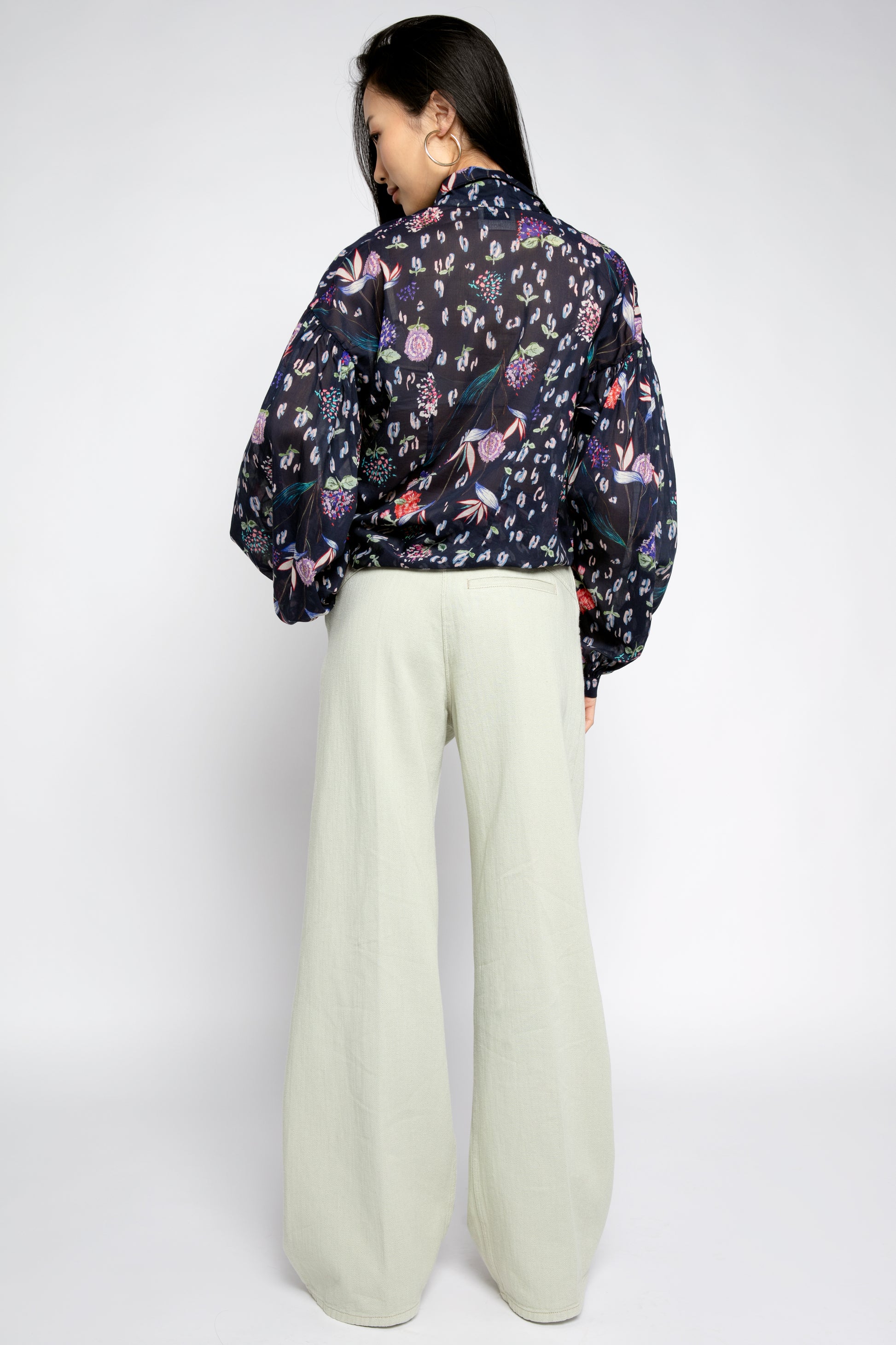 FORTE FORTE Happy Jungle Print Bohemian Shirt in Luna