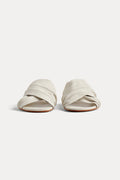 FORTE FORTE Leather Sandal Slide in Bianco
