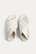 FORTE FORTE Leather Sandal Slide in Bianco