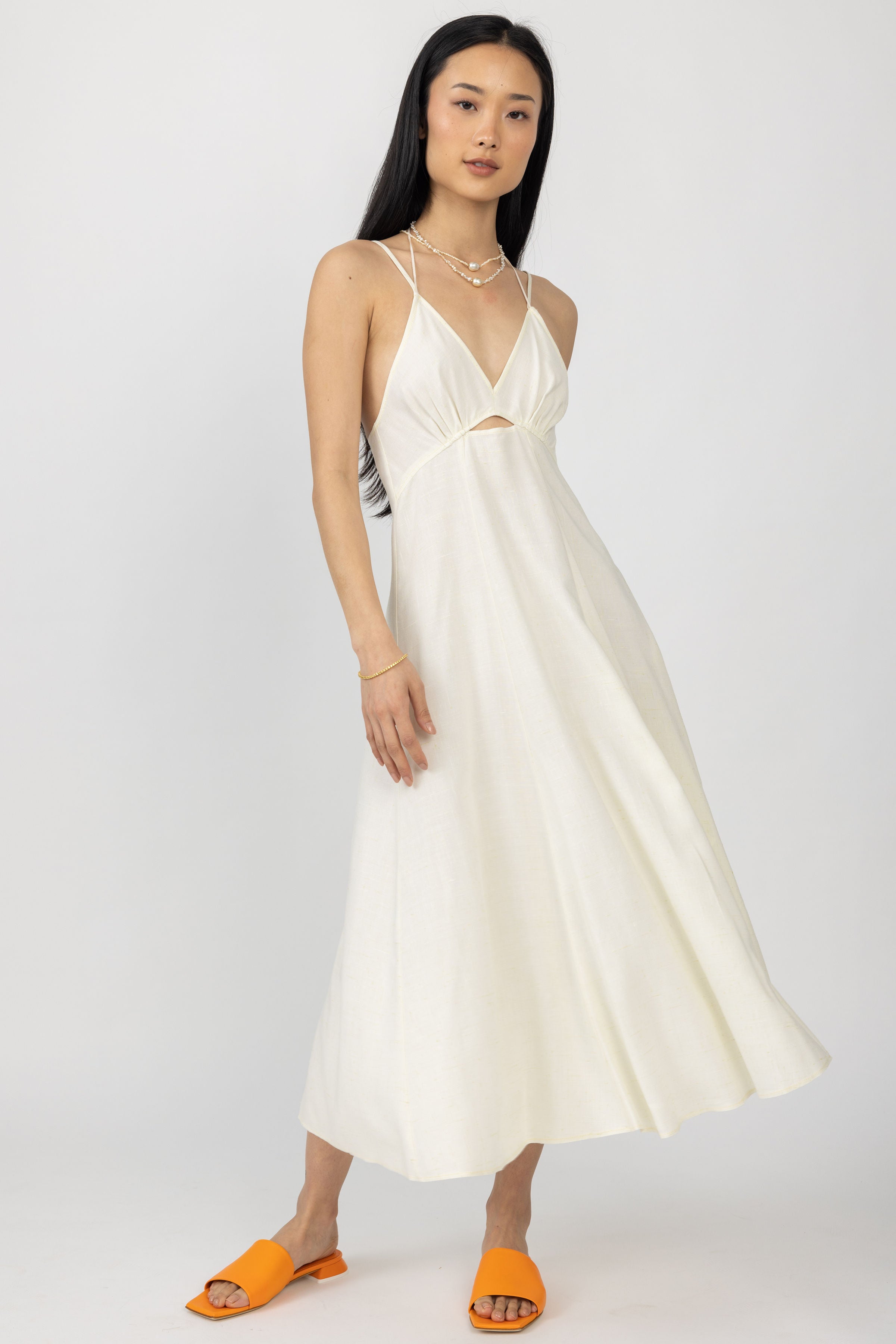 FORTE FORTE Tweed Viscose Silk Dress | Ivory