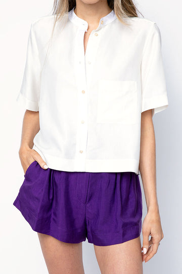 FORTE FORTE Viscose Cupro Shirt in Bianco