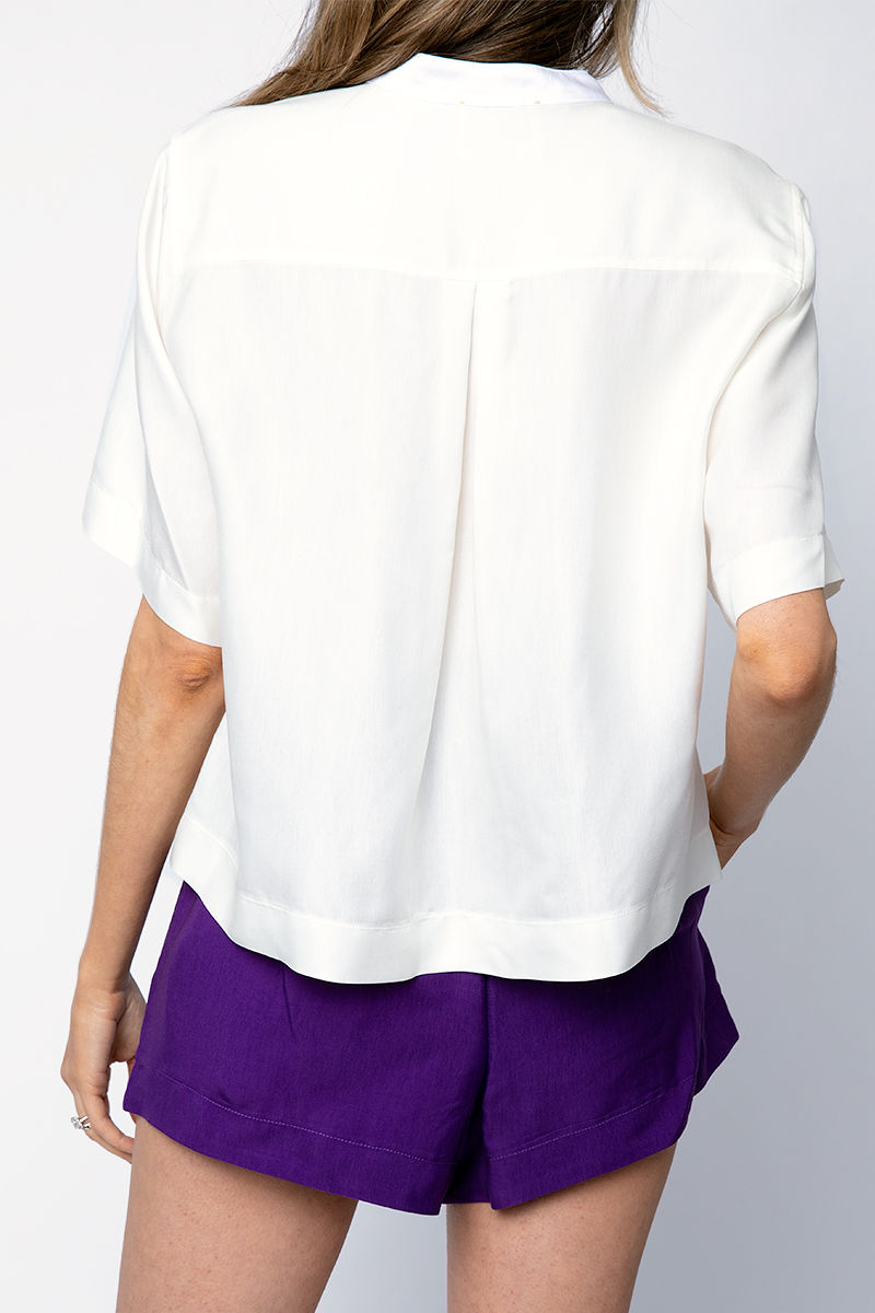 FORTE FORTE Viscose Cupro Shirt in Bianco