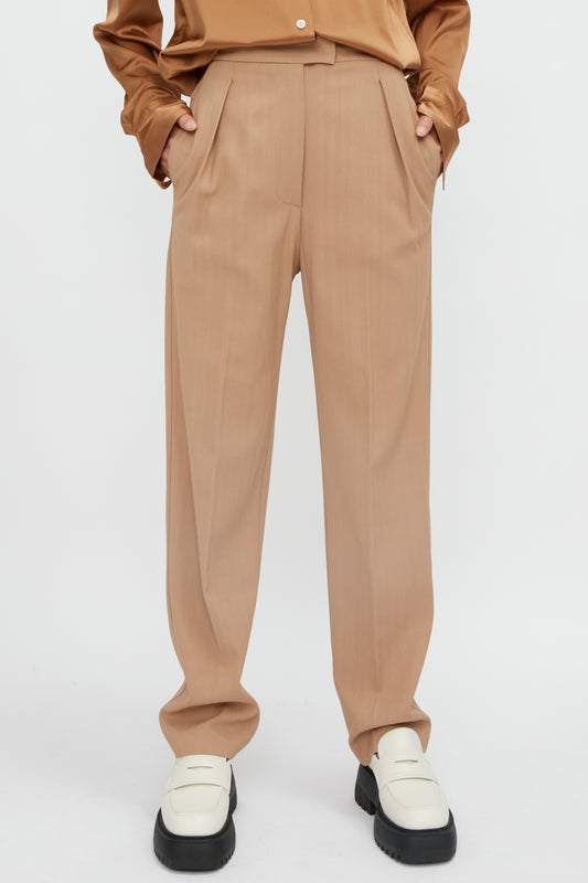 FORTE FORTE Viscose Wool High Waist Pant in Ande