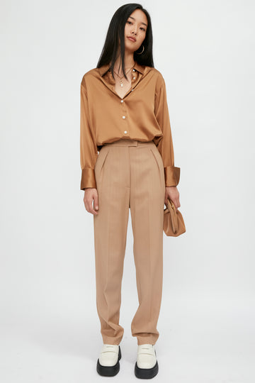 FORTE FORTE Viscose Wool High Waist Pant in Ande