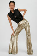 FORTE FORTE Encanto Lurex Velvet Flare Pant in Sol