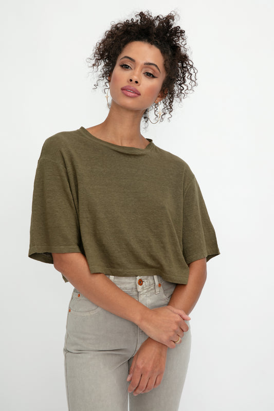 FRAME Boxy Tee in Surplus