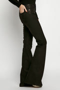 FRAME Le High Flare Jean in Coated Noir