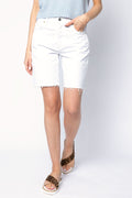 FRAME Le Slouch Bermuda in Rumpled Blanc
