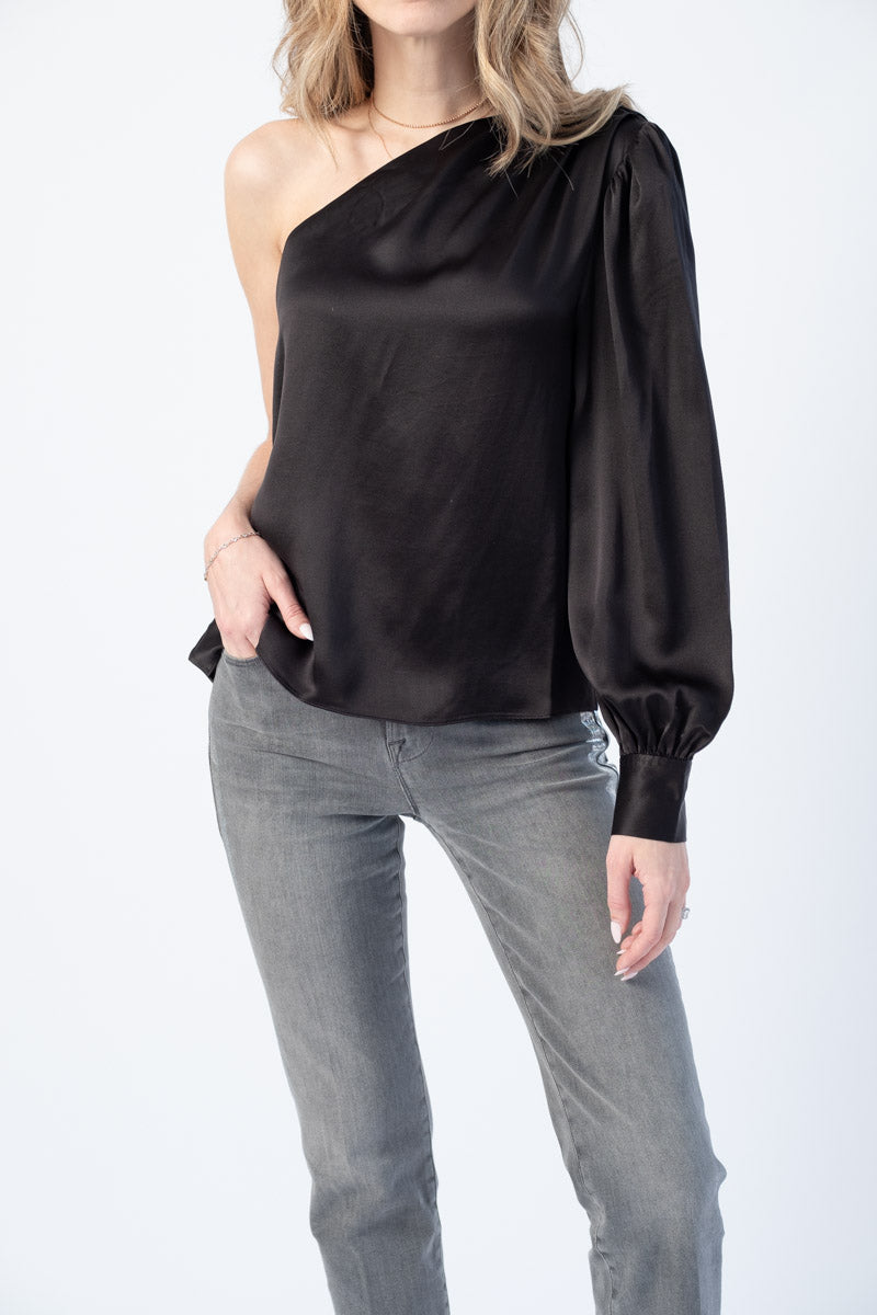 One shoulder silk top new arrivals