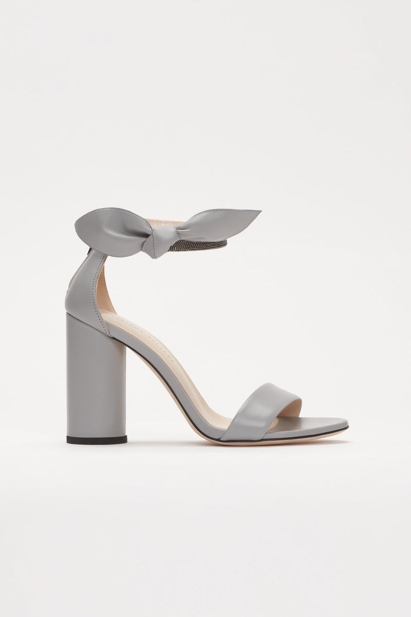 FABIANA FILIPPI Ester Heeled Leather Sandals in Rock Grey
