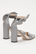 FABIANA FILIPPI Ester Heeled Leather Sandals in Rock Grey