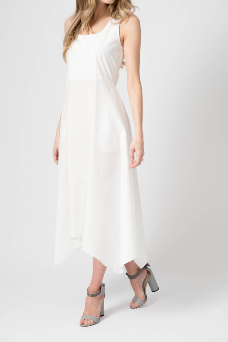 FABIANA FILIPPI Twofer Dress in White with Grey Knit